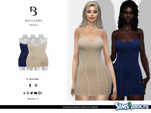 Платье Suede Bandeau Bodycon от Bill Sims