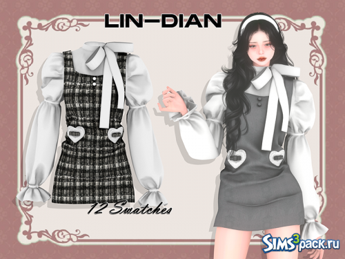 Платье Puff Sleeve Suspender от LIN_DIAN