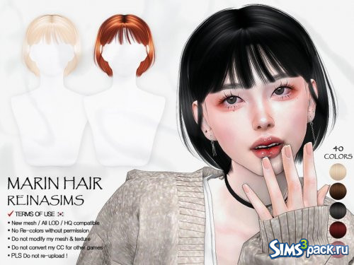 Прическа Marin от Reina sims4