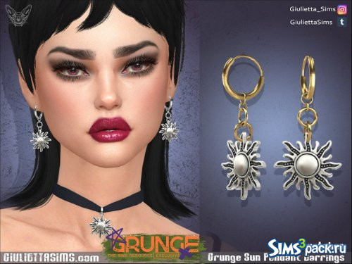 Серьги Grunge Sun Pendant от feyona