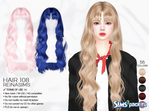 Прическа 108T от Reina sims4