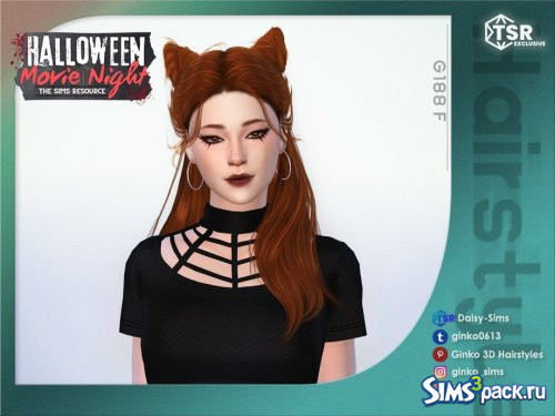 Прическа Halloween Movie Night - Horn от Daisy-Sims